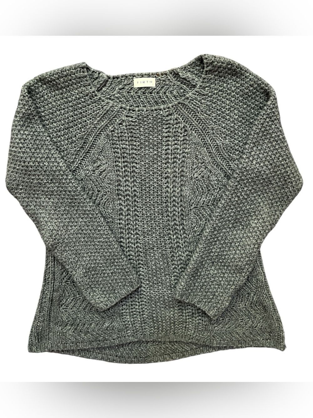 Anthropologie Firth Chunky Knit Wool Alpaca Sweater Gray Small